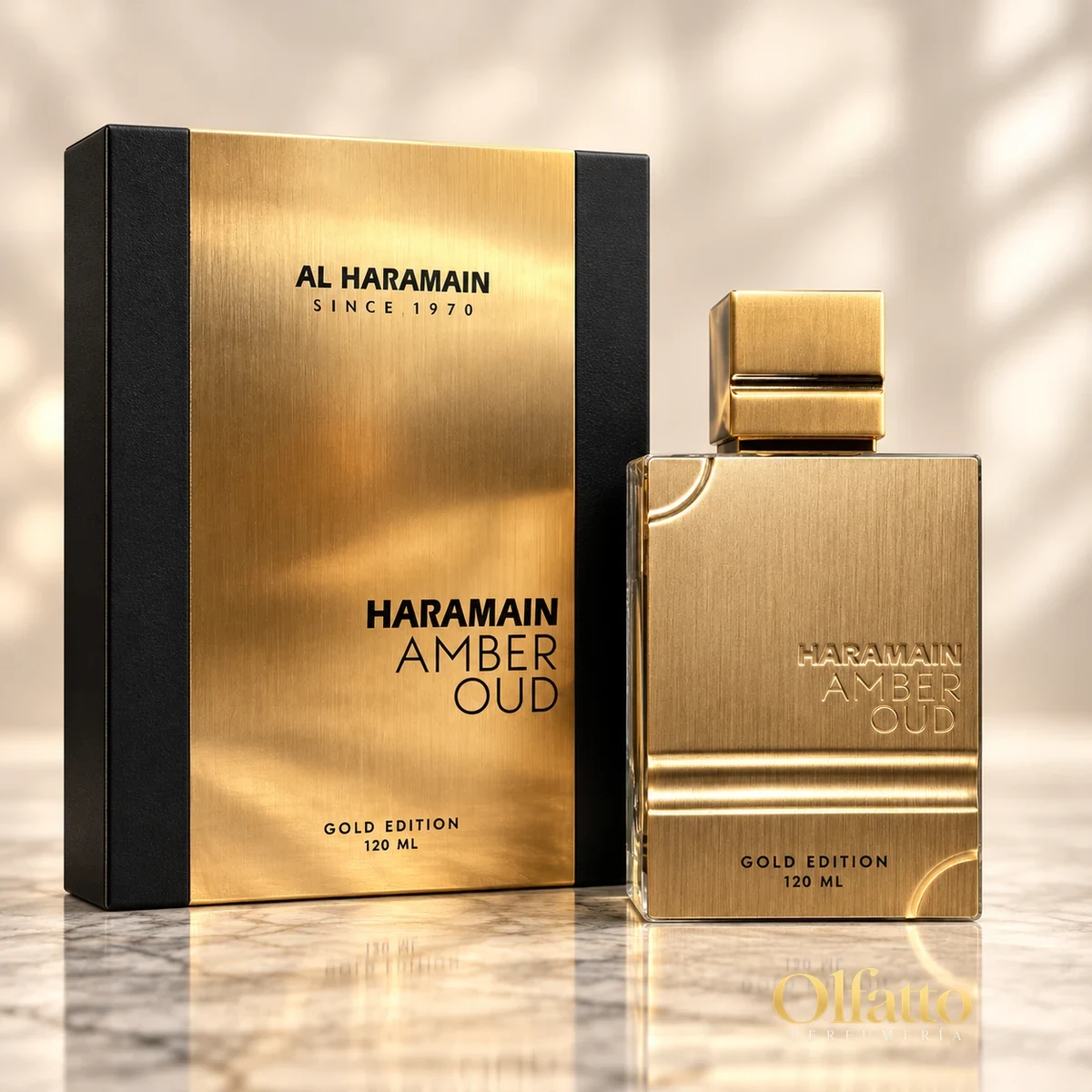 Presentación de Amber Oud Gold Edition